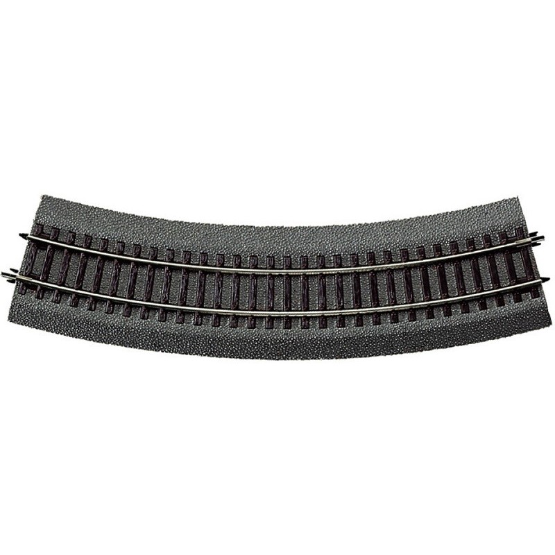 Vía curva R3, 419,6 mm, 30º, 42523 Roco - Rocoline (con balasto) Escala H0