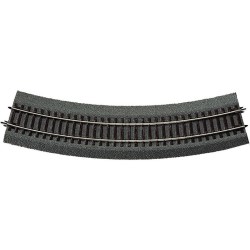 Vía curva R4, 481,2 mm, 30º, 42524 Roco - Rocoline (con balasto) Escala H0