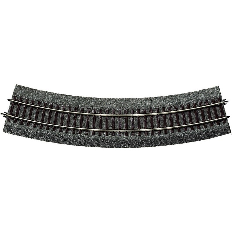 Vía curva R4, 481,2 mm, 30º, 42524 Roco - Rocoline (con balasto) Escala H0