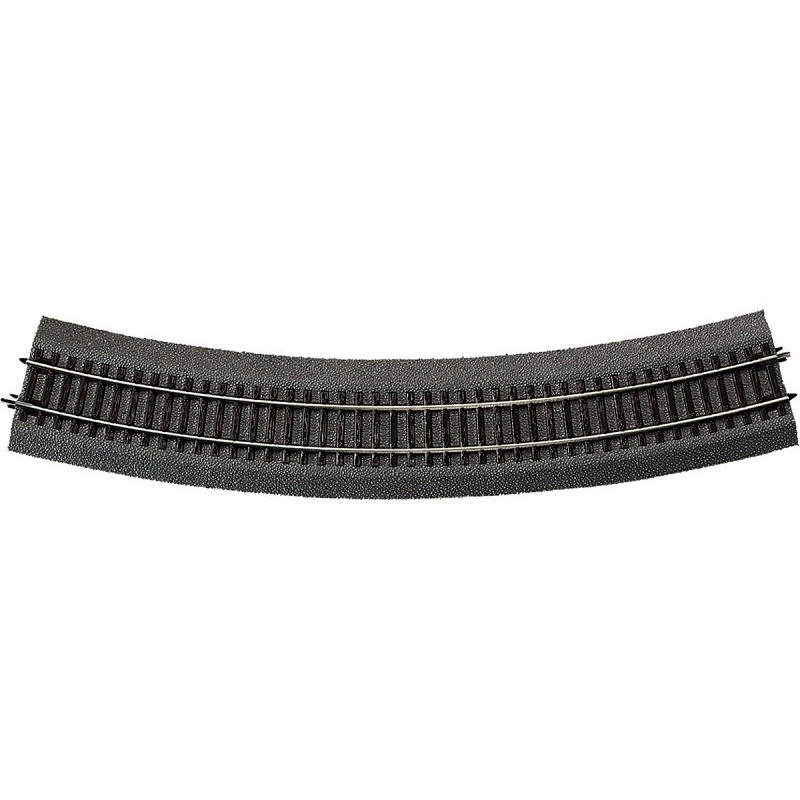 Vía curva R6, 604,4 mm, 30º, 42526 Roco - Rocoline (con balasto) Escala H0