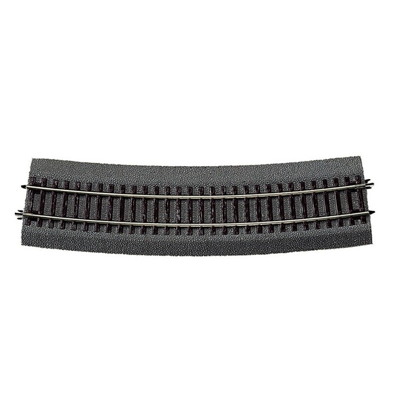 Vía curva R9, 826,4 mm, 15º, 42527 Roco - Rocoline (con balasto) Escala H0