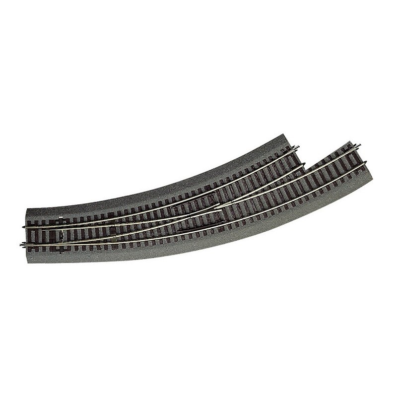 Desvío en curva izquierda 30º R5/R6, 42570 Roco - Rocoline (con balasto) Escala H0