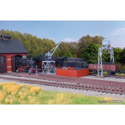 Carbonera, grúa, arenero y vagonetas con carbón 39434 Kibri Escala H0