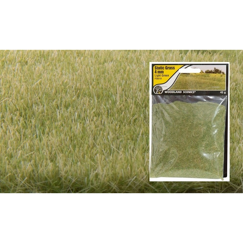 Césped electrostático 4mm verde claro Static Grass FS619 Woodland Scenic