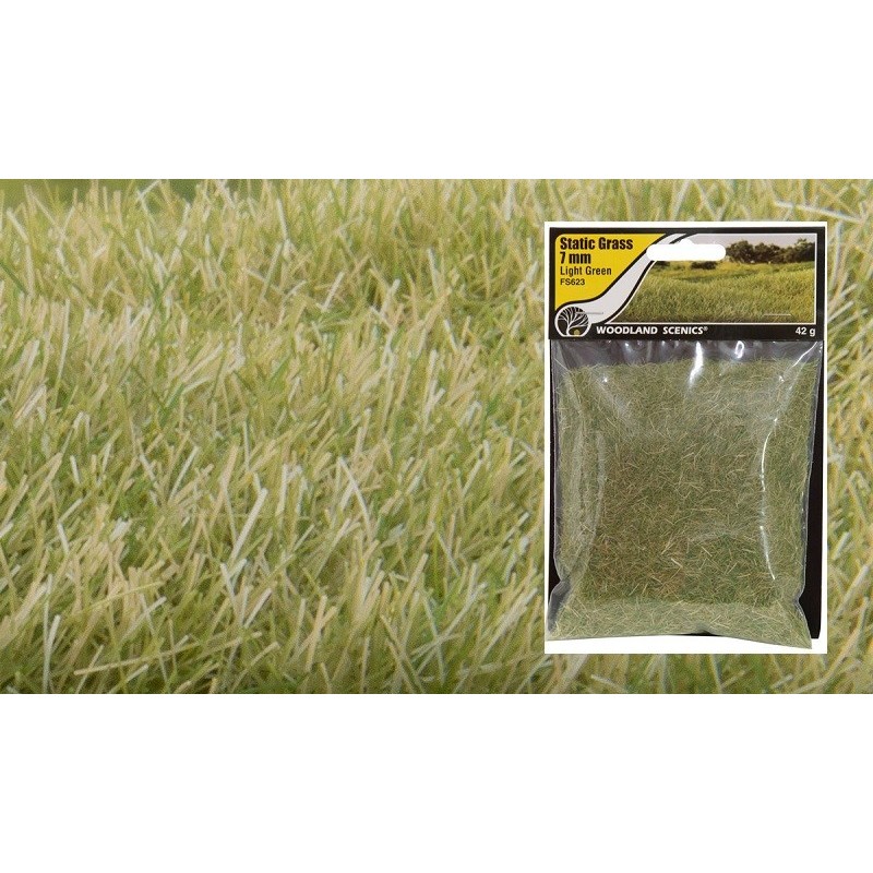 Césped electrostático 7mm verde claro Static Grass FS623 Woodland Scenic