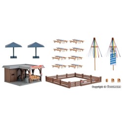 Cervecería al aire libre con accesorios 43784 Vollmer Escala H0
