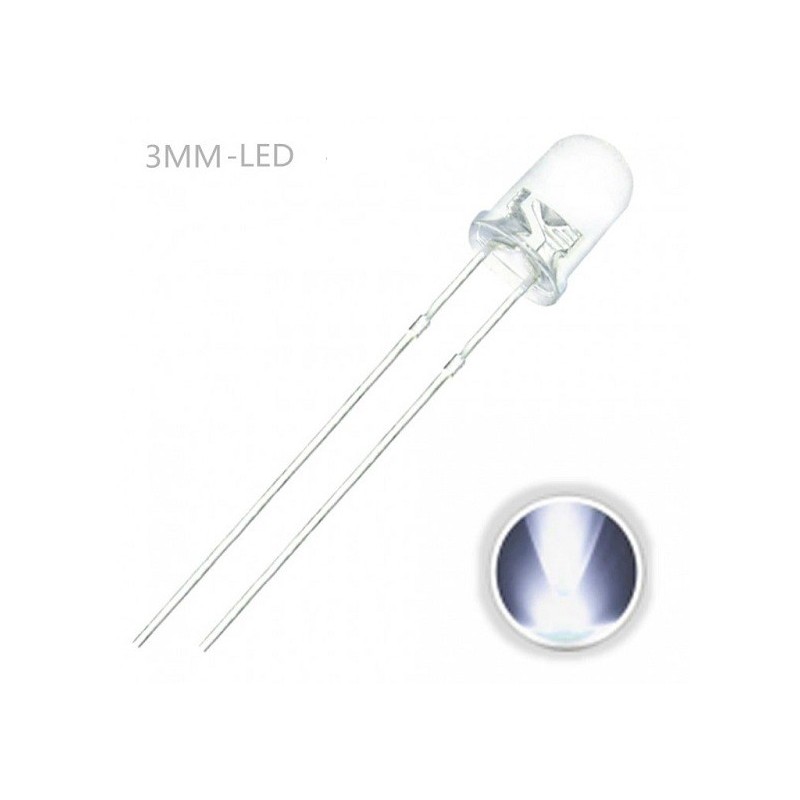 LED 3.0mm Blanco F021 MDT