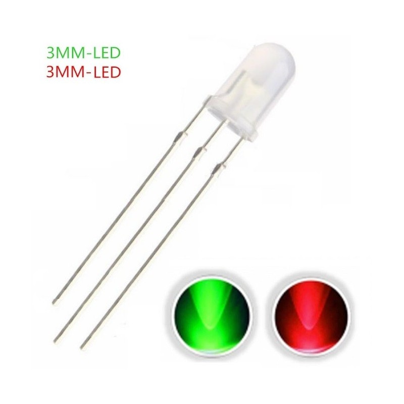 LED 3mm Bi-color rojo/verde F045 MDT Models