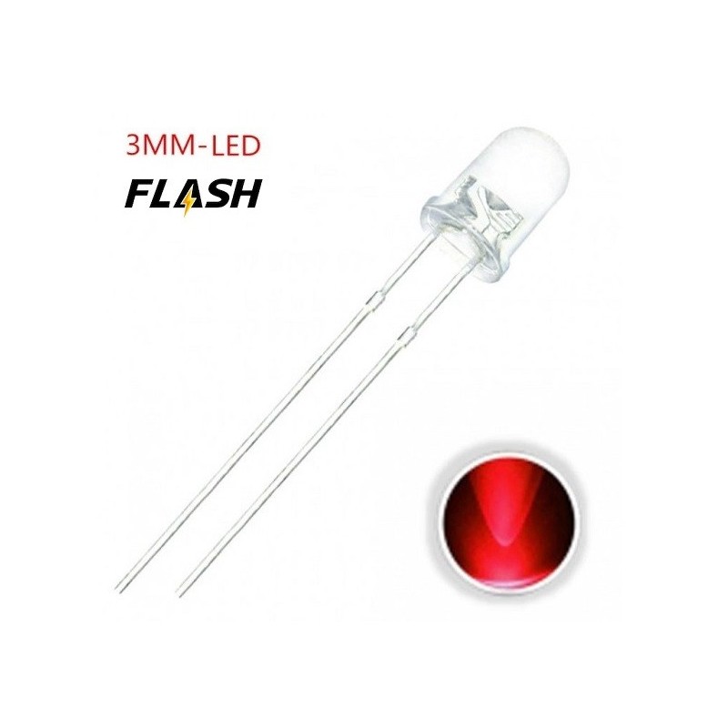 LED 3.0mm Rojo Intermitente F022 MDT Models