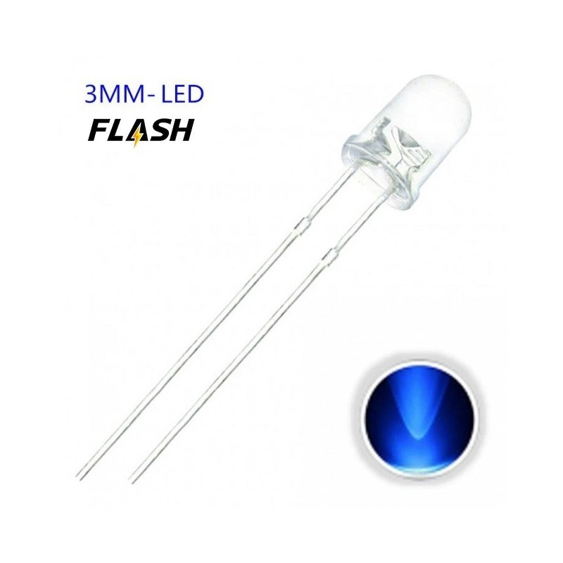 LED 3.0mm Intermitente Azul F021 MDT Models