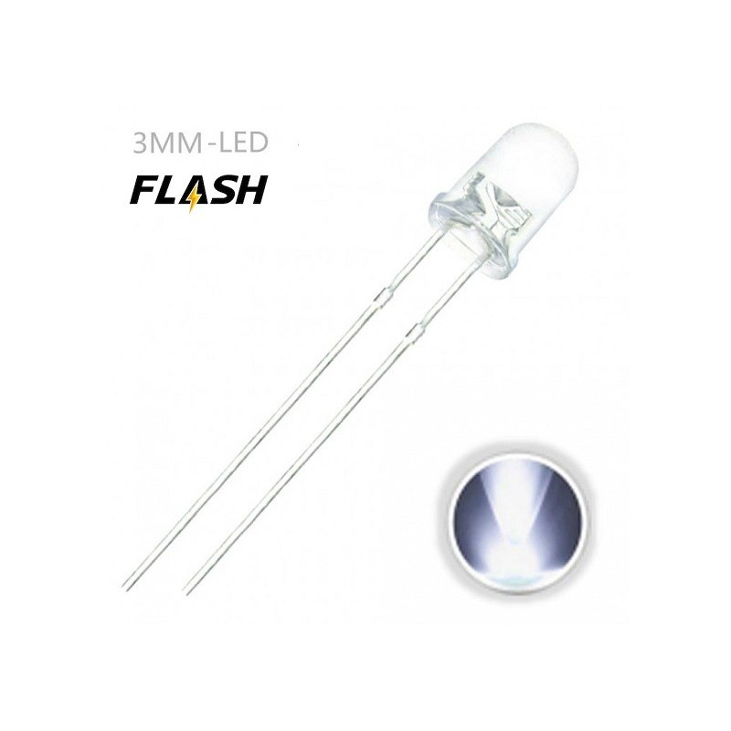 LED 3.0mm Intermitente Blanco F031 MDT Models