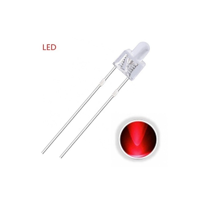 LED 2mm Rojo F013 MDT Models