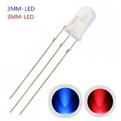 *LED 3mm Bi-color Azul/Rojo F046 MDT Models