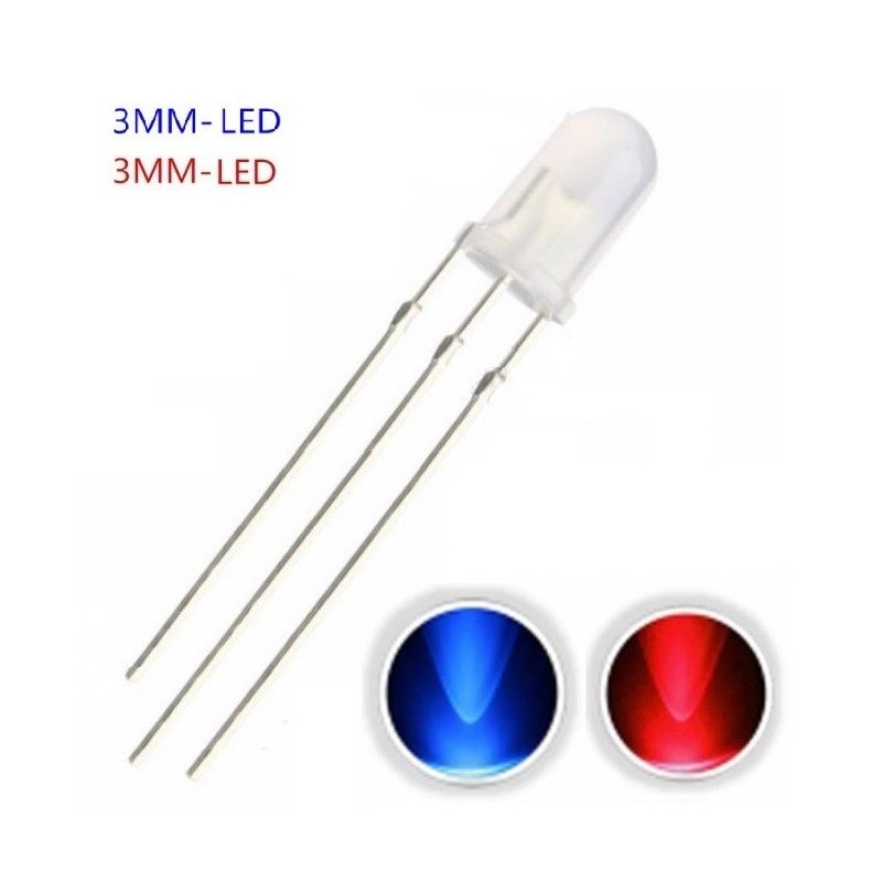 LED 3mm Bi-color Azul/Rojo F046 MDT Models