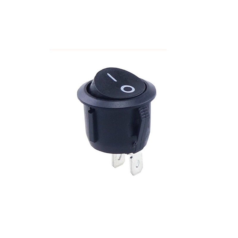 Interruptor redondo pequeño ON-OFF 2 pin negro SPDT R89 MDT Models