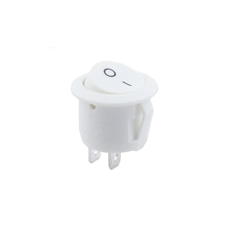 Interruptor redondo pequeño ON-OFF 2 pin blanco SPDT R94 MDT Models