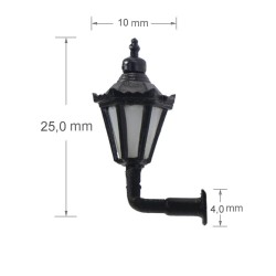 Farola LED de pared de 2,5 cm LHW3 MDT Models Escala H0