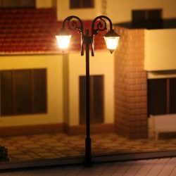 Farola doble LED 6,5 cm LHM633-H0 MDT Models Escala H0
