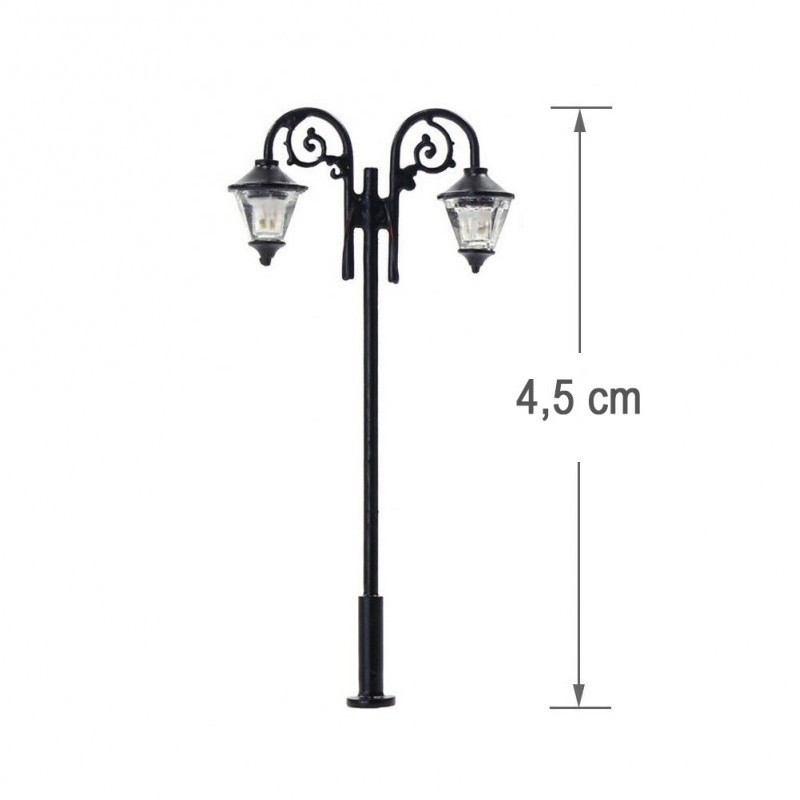 Farola doble LED 4,5 cm LHM633-N MDT Models Escala N