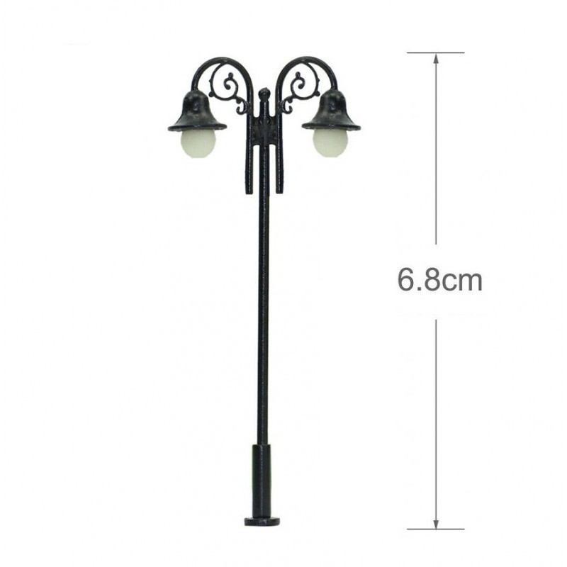 Farola doble LED 6,5 cm LHM641-H0 MDT Models Escala H0