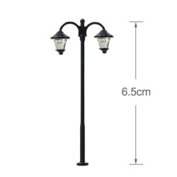 Farola doble LED 6,5 cm LHM631-H0 MDT Models Escala H0