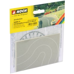Carretera nacional gris curva, 2 piezas 34204 Noch Escala N