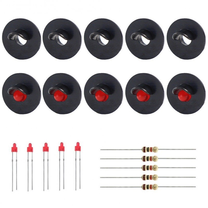 Lote de 5 carcasas de rebase de semáforo , Leds y resistencias WCP3 MDT Models Escala H0
