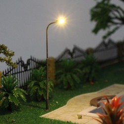 Farola de LED con base ajustable de altura 2 a 12 cm Steel Street Lamp 01-H0 MDT Models Escala H0