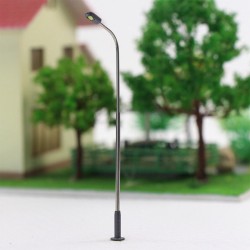 Farola de LED con base ajustable de altura 2 a 12 cm Steel Street Lamp 01-H0 MDT Models Escala H0