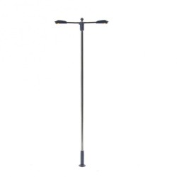 Farola de LED doble con base ajustable de altura 2 a 12 cm Steel Street Lamp 07-H0 MDT Models Escala H0