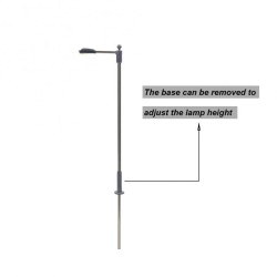 Farola de LED con base ajustable de altura 2 a 12 cm Steel Street Lamp 06-H0 MDT Models Escala H0