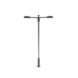 Farola de LED doble con base ajustable de altura 1 a 6 cm Steel Street Lamp 07-N MDT Models Escala N