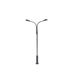 Farola de LED doble con base ajustable de altura 1 a 6 cm Steel Street Lamp 02-N MDT Models Escala N