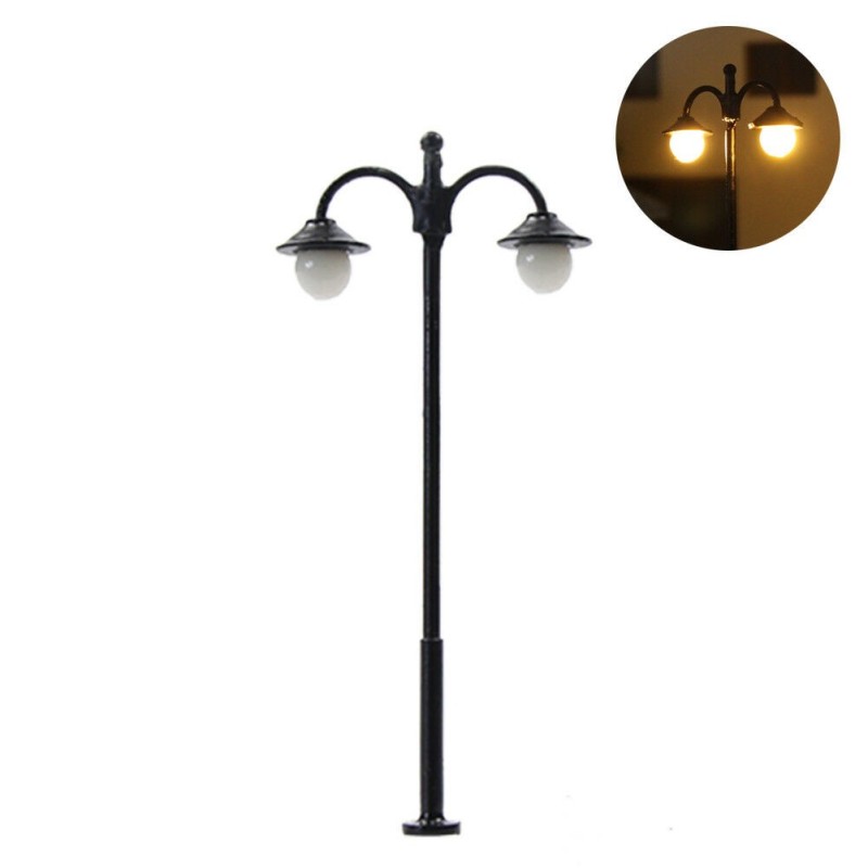Farola doble LED 6 cm LHM639-H0 MDT Models Escala H0