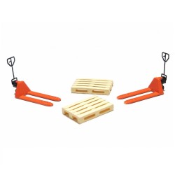 2 traspalés naranjas  y 2 europalés 221027 87TRAIN Escala H0