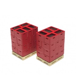 2 palés con cajas rojas de botellas 221009 87TRAIN Escala H0