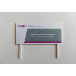 Cartel Acceso Instalaciones Taller Locomotoras Zaragoza TL001 MDT Models Escala N