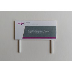 Cartel Acceso Instalaciones Taller Locomotoras Madrid TL002 MDT Models Escala N