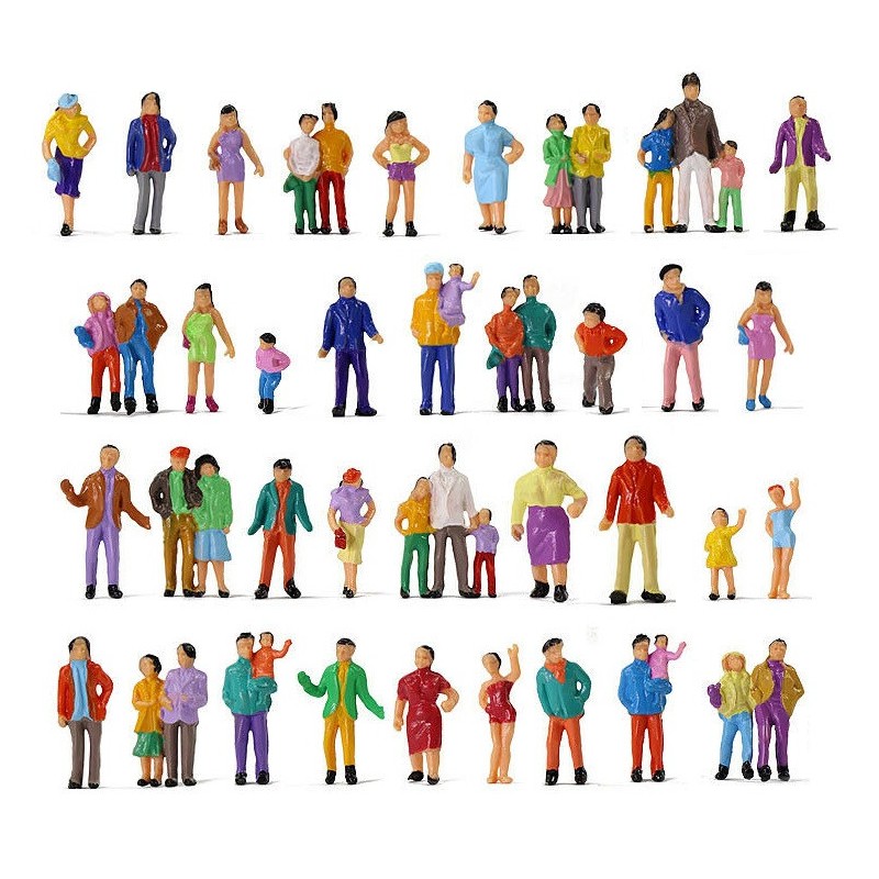 50 personas viandantes T802 MDT Models Escala H0
