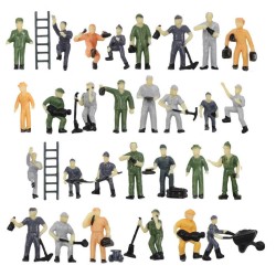 25 obreros con accesorios T807 MDT Models Escala H0