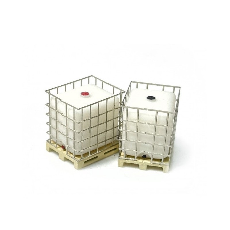 2 Recipientes para mercancías a granel sobre palés 221013 87Train Escala H0