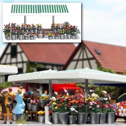 Puesto de flores del mercado 1072 Busch Escala HO