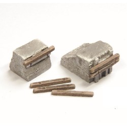 Toperas de hormigón, 2 piezas 21614 Juweela Escala N