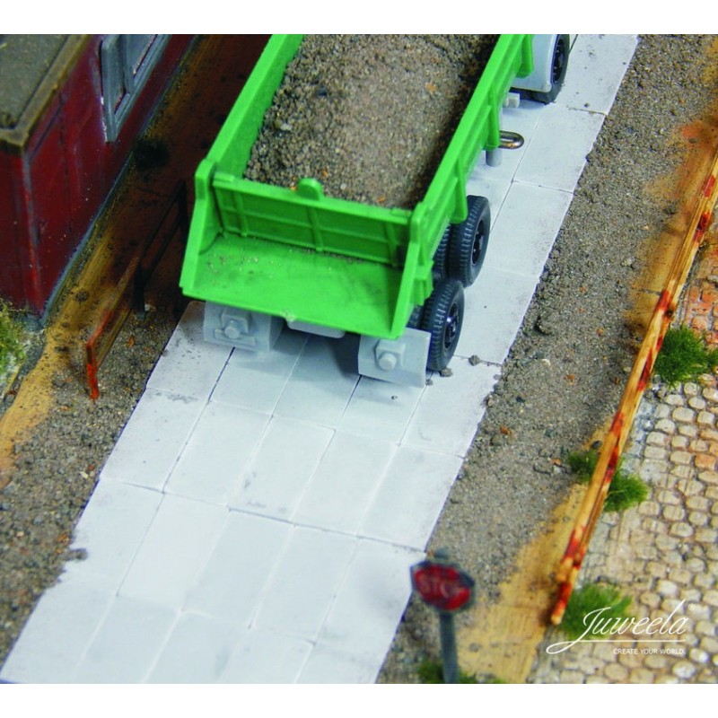 Pavimento, medias losas grandes de hormigón 28223 Juweela Escala H0