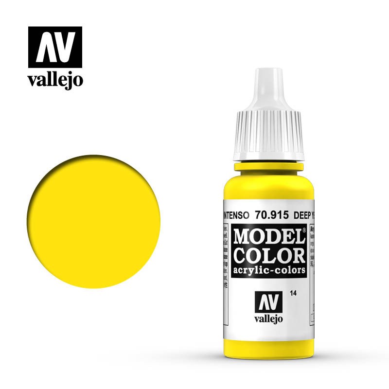 Pintura Acrílica, Amarillo Intenso, 70915 Vallejo, Model Color, 17ml. nº14