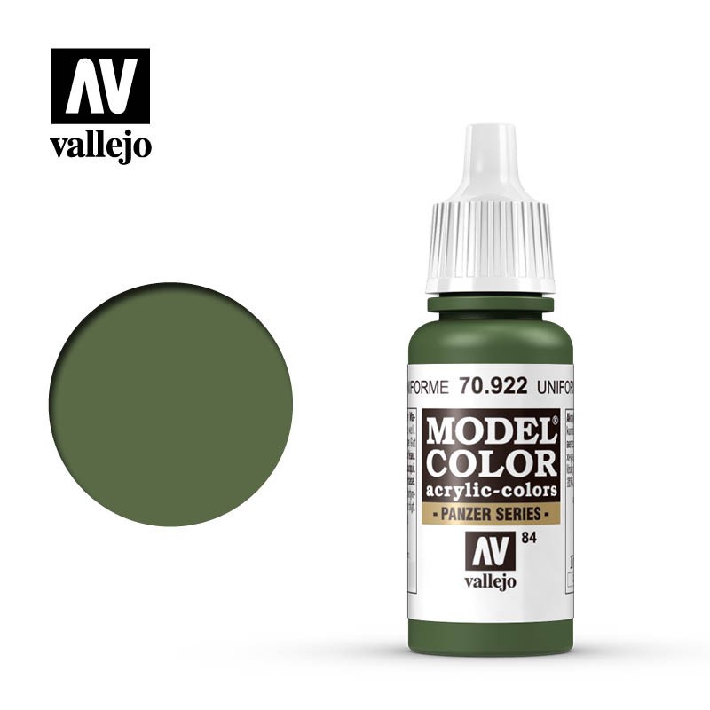 Pintura Acrílica, Verde Uniforme, 70922 Vallejo, Model Color, 17ml. nº84