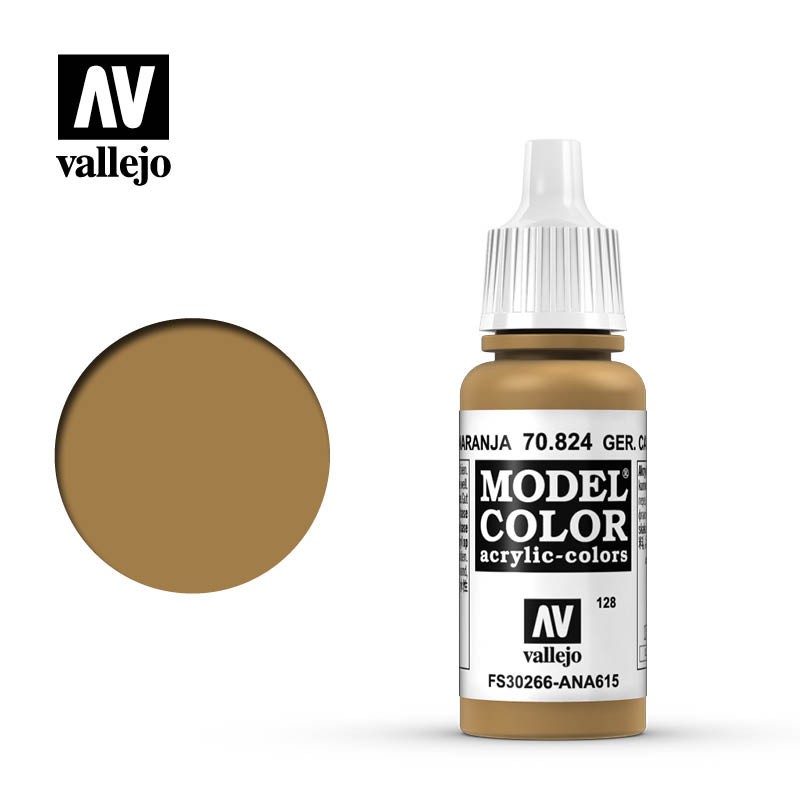 Pintura Acrílica, Alemán Camuflaje Ocre Naranja, 70824 Vallejo, Model Color, 17ml. nº128