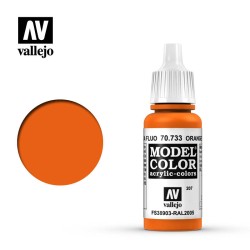 Pintura Acrílica, Naranja Fluorescente, 70733 Vallejo, Model Color, 17ml. nº207