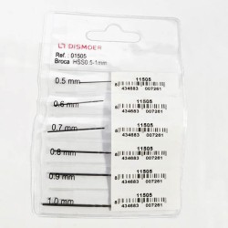 Set de 6 brocas de acero HSS de 0.5 a 1mm 01505 DISMOER