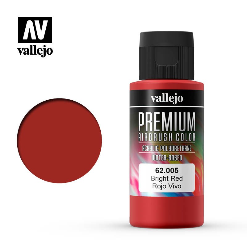 Pintura acrílica Premium, Rojo Vivo 62005 Vallejo, 60 ml.